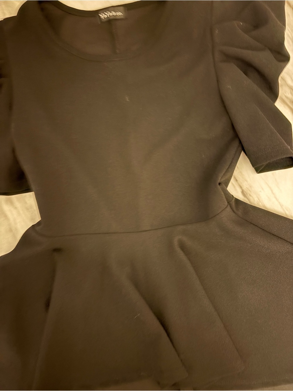 Women's Black High-Low Peplum Top